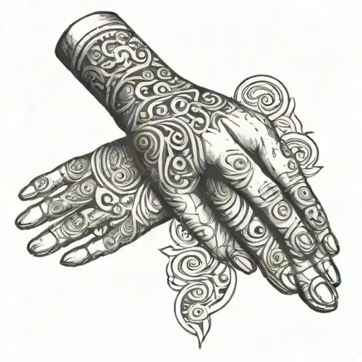 hand holding god tyr Nordic God tattoo design idea