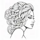 A beautiful feminine shemale intertwined with a submissive young woman  tattoo design idea
