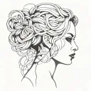 A beautiful feminine shemale intertwined with a submissive young woman  tattoo design idea