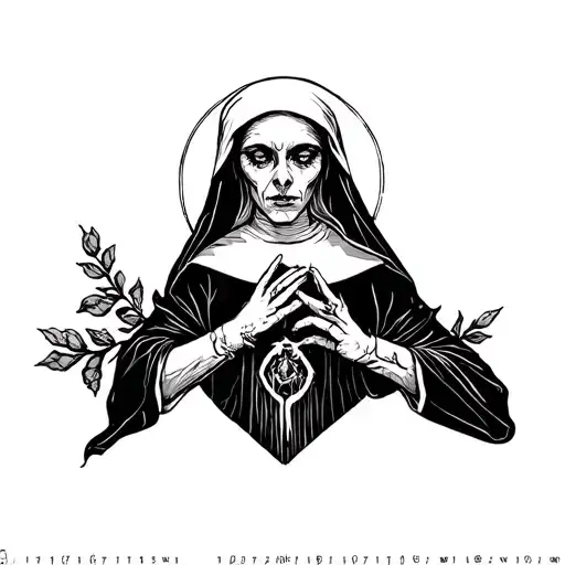 cannibal nun tattoo design idea