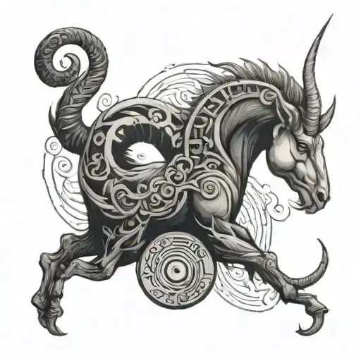 Capricorn And Pisce tattoo design idea