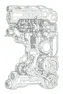 engine piston tattoo design idea