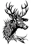 roaring red stag tattoo design idea