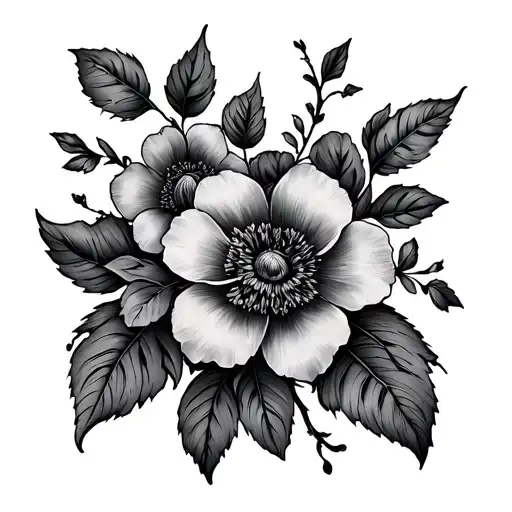 vine with flowers wrapping around the bicep tattoo design idea