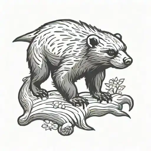honey badger tattoo design idea
