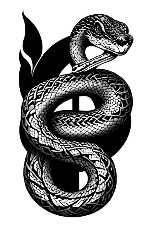 Berber patterns into a snake tattoo design idea