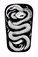Berber patterns into a snake tattoo design idea