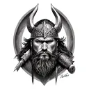 ** Design order: ** "Realistic tattoo sketch of a Nordic Viking warrior, the strength and lifestyle symbolis tattoo design idea