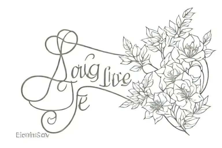 long live life tattoo design idea