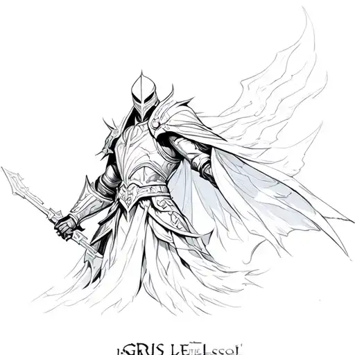 igris the knight from solo leveling tattoo design idea
