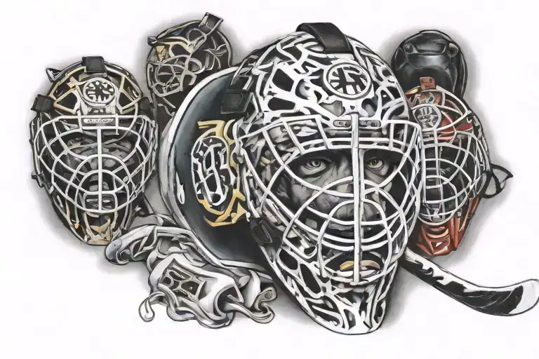 hockey goalie mask tattoo design idea