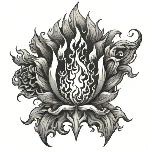 wow fire flames tattoo design idea