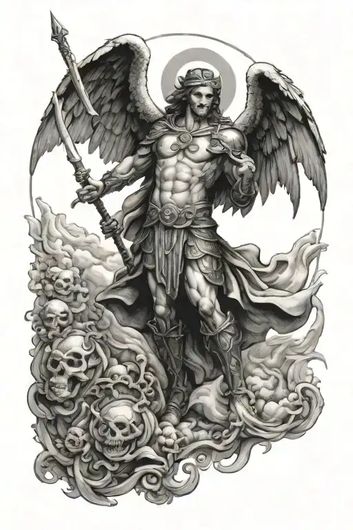 st. micheal archangle tattoo design idea