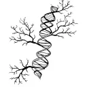 tree dna strand merging tattoo design idea