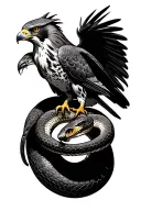 Harrigan falcon killing a snake tattoo design idea