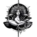 Libra And Aquarius tattoo design idea