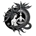 Libra And Aquarius tattoo design idea