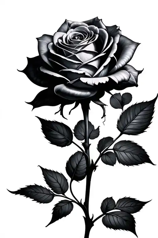 Metal Rose tattoo design idea