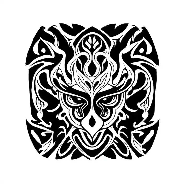 lovecraft azathot style maori design incorporating elements tattoo design idea