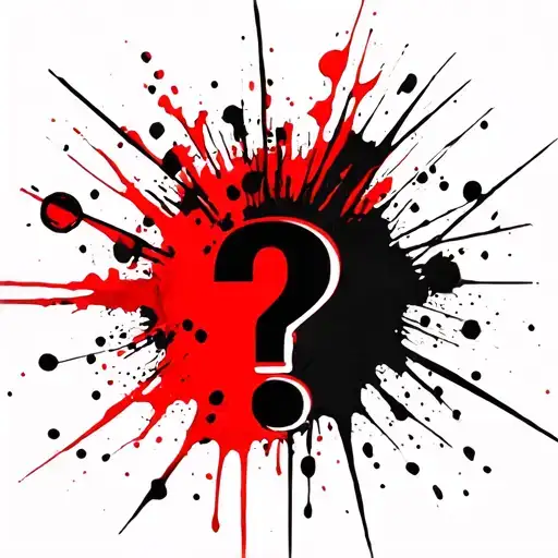 Question Mark trash polka style tattoo tattoo design idea