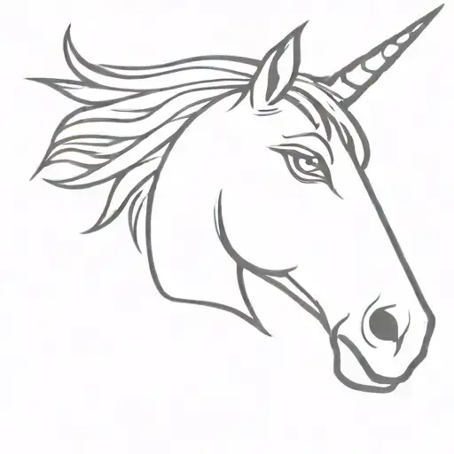 smiley face ride on unicorn  tattoo design idea