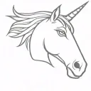 smiley face ride on unicorn  tattoo design idea