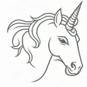 smiley face ride on unicorn  tattoo design idea