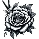 half scissors cutting tattoo design idea