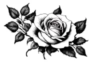 Rose and roman numerals tattoo design idea