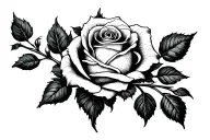 Rose and roman numerals tattoo design idea