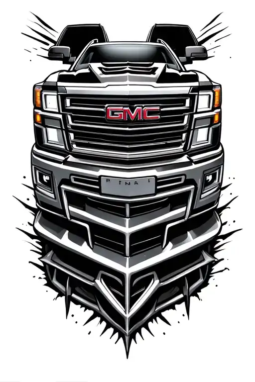 2017 gmc denali grill and headlight outline tattoo tattoo design idea