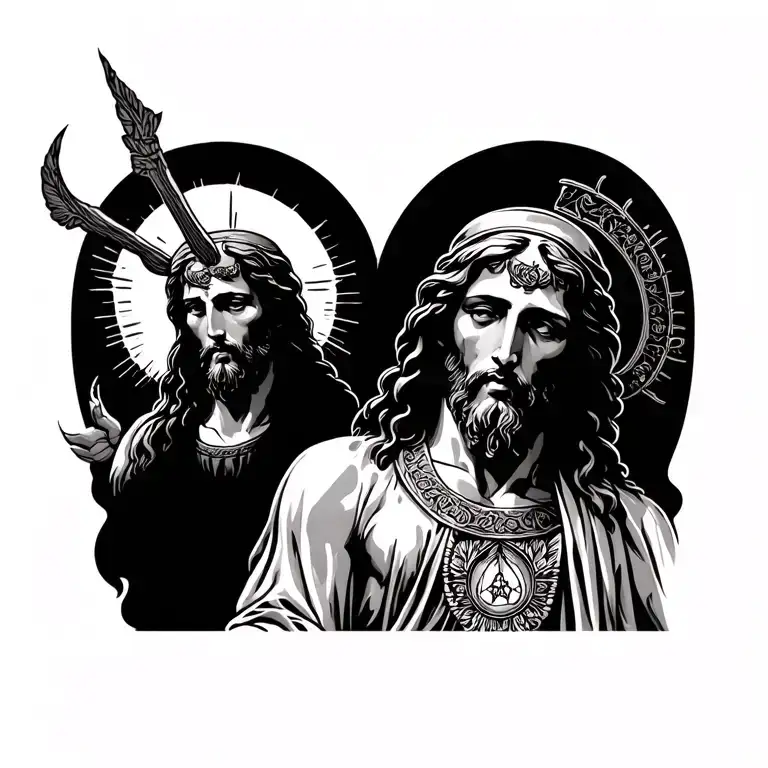resurrection jesus christ tattoo design idea