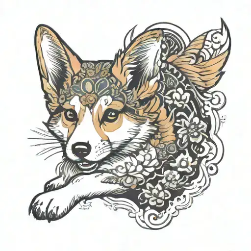 corgi tattoo design idea