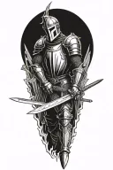 knight holding a sword tattoo design idea