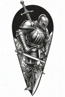 knight holding a sword tattoo design idea