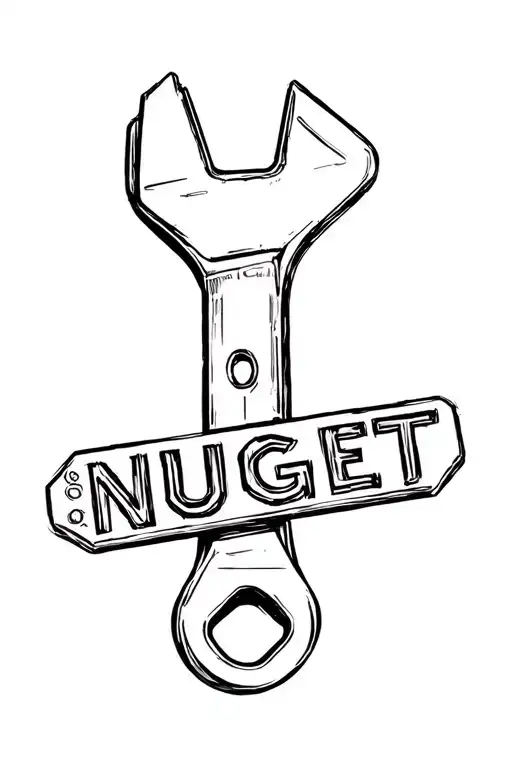 mechanics wrench with the name nugget on it tattoo design idea
