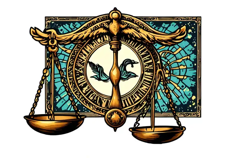libra scale tattoo design idea