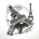 tour eiffel tattoo design idea