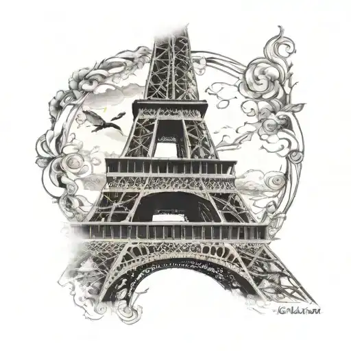 tour eiffel tattoo design idea