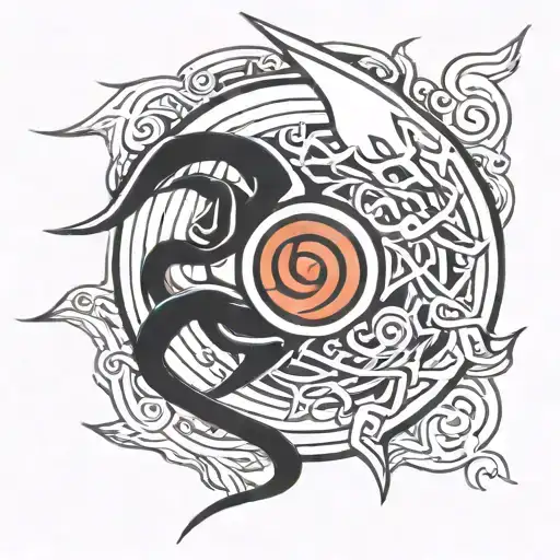 kuruma from naruto wrapped around narutos curse seal tattoo design idea