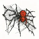 spider webs libra symbol gearwheel teeth tattoo design idea