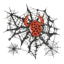 spider webs libra symbol gearwheel teeth tattoo design idea
