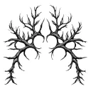 Smooth, branching lines like soft energy veins. Organic and calm, no shading, natural anatomical flow. tattoo design idea