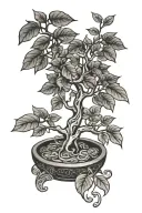 money tree growing tattoo design idea