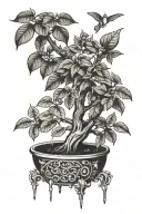 money tree growing tattoo design idea