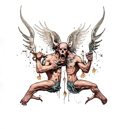 lost souls fighting to live  tattoo design idea