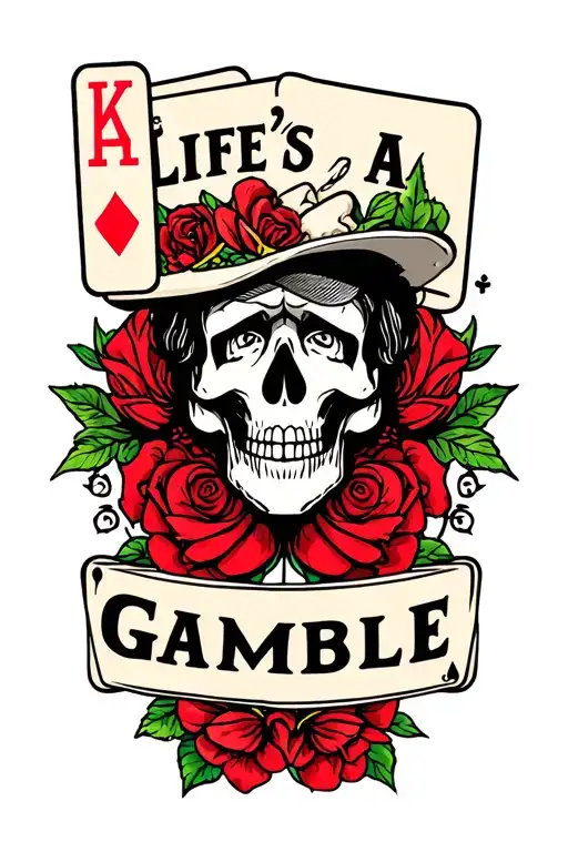 life's a gamble style inspired tattoo design idea