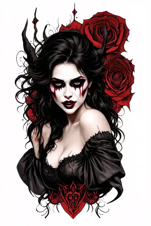 Sexy Vampire tattoo design idea