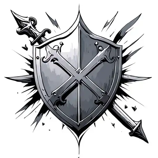 crusader. shield. cross. tattoo design idea