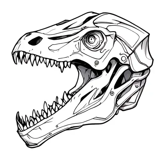 "Dinosaur skull" motorcycle helmet tattoo design idea